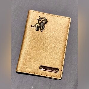 Personalized Gold Passport Cover with Elephant
Charm - Never Used!